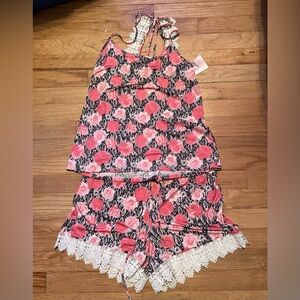 NEW Jessica Simpson rose floral summer pajamas shorts set NWT size Large